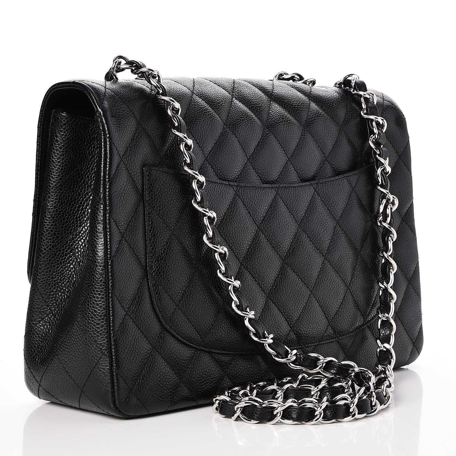 Chanel Caviar Quilted Jumbo Single Flap Black 4 of 8