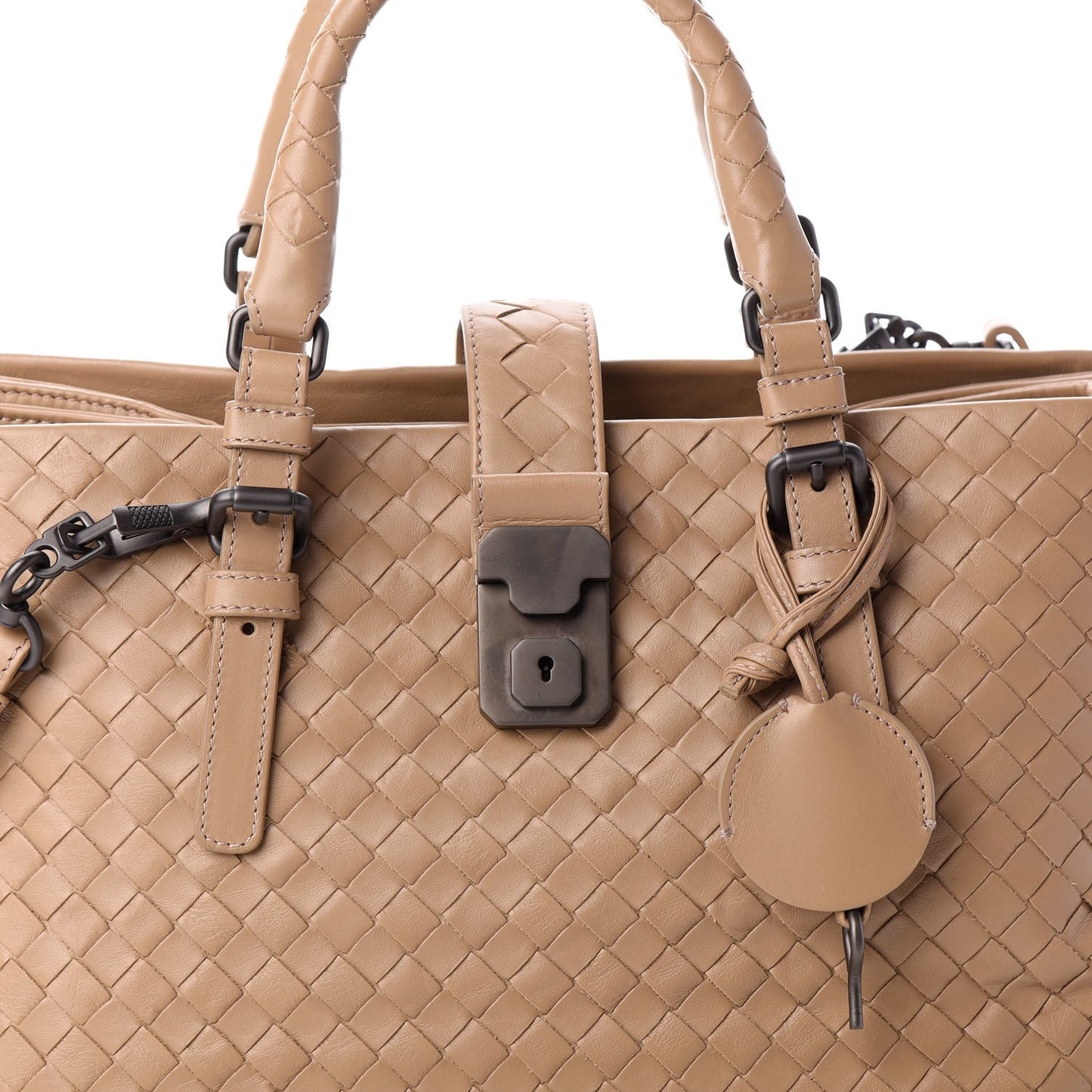 Light Calf Intrecciato Small Roma Walnut