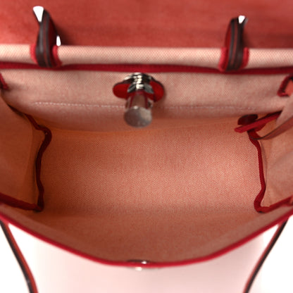 Hermes Vache Hunter Toile Pegase Pop Herbag Zip Retourne 31 PM Rouge Piment 6 of 11