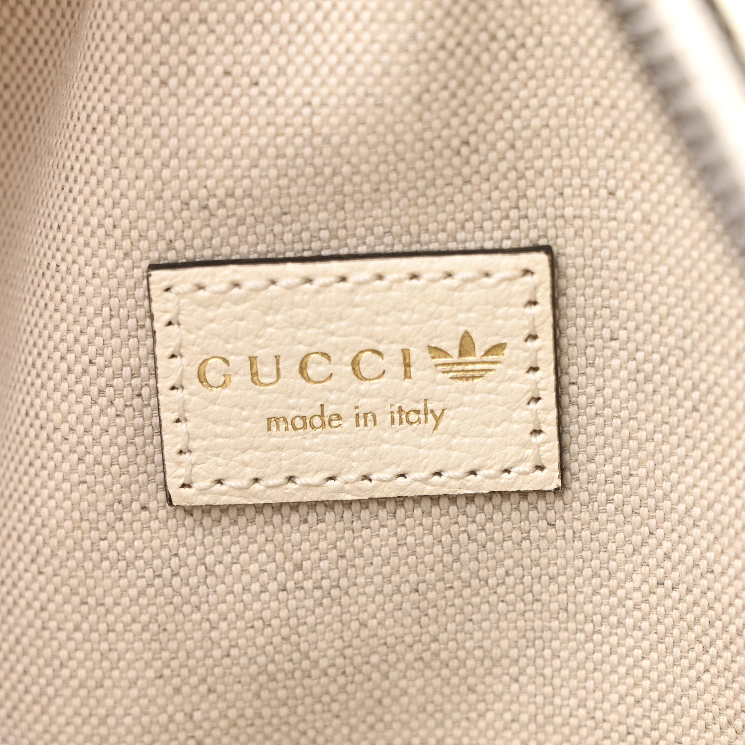 Gucci X ADIDAS Textured Dollar Calfskin Web Trefoil Logo Small Ophidia Round Shoulder Bag Off White Black 6 of 11