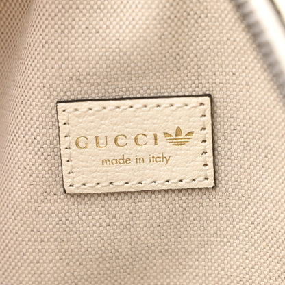 Gucci X ADIDAS Textured Dollar Calfskin Web Trefoil Logo Small Ophidia Round Shoulder Bag Off White Black 6 of 11