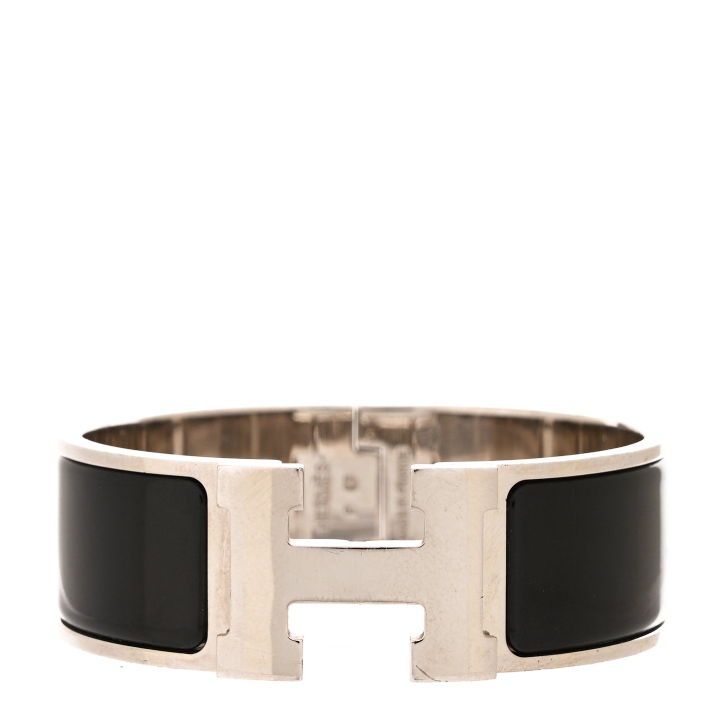 Enamel Wide Clic Clac H Bracelet GM Black