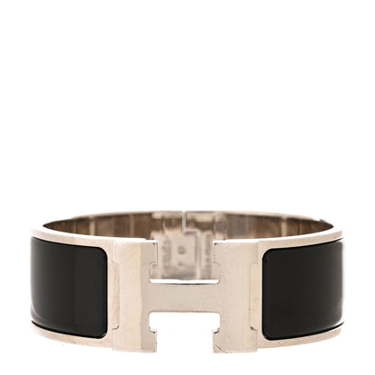 Hermes Enamel Wide Clic Clac H Bracelet GM Black 1 of 4