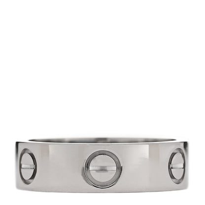 Cartier 18K White Gold 5.5mm LOVE Ring 53 6.5 1 of 4