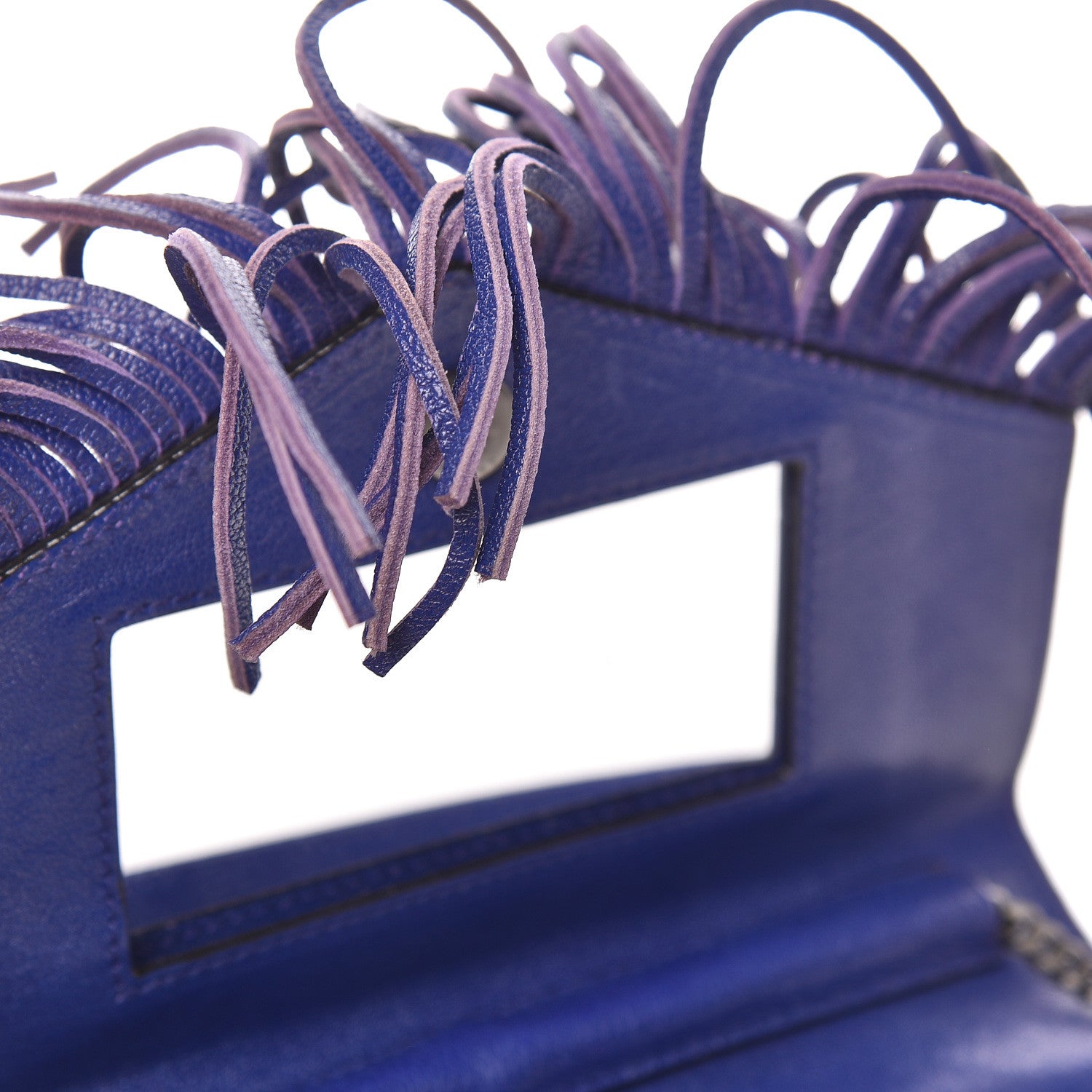 Proenza Schouler Lambskin Fringe PS1 Large Chain Wallet Cobalt Blue 6 of 11