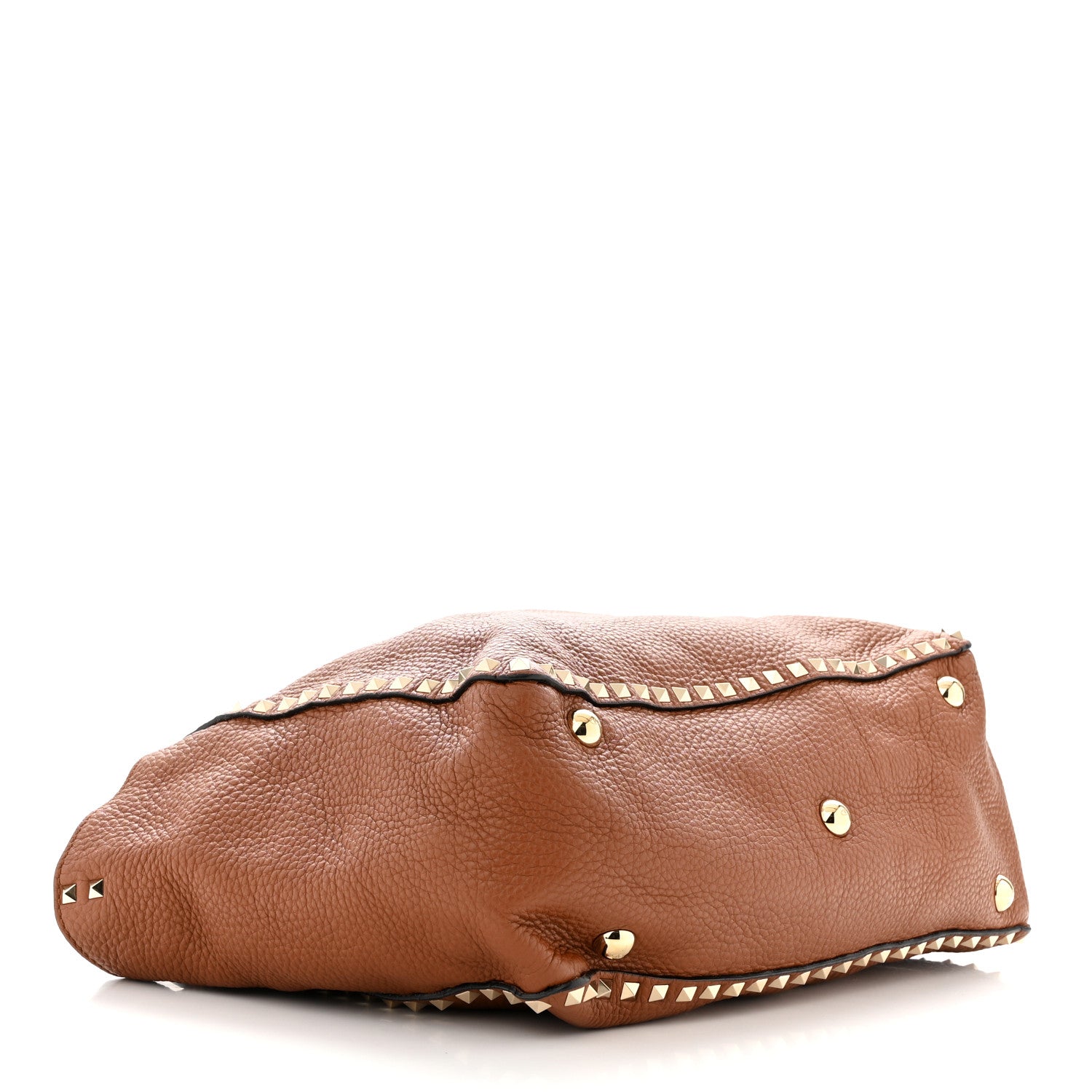 Valentino Garavani Pebbled Calfskin Medium Rockstud Tote Light Cuir 4 of 9