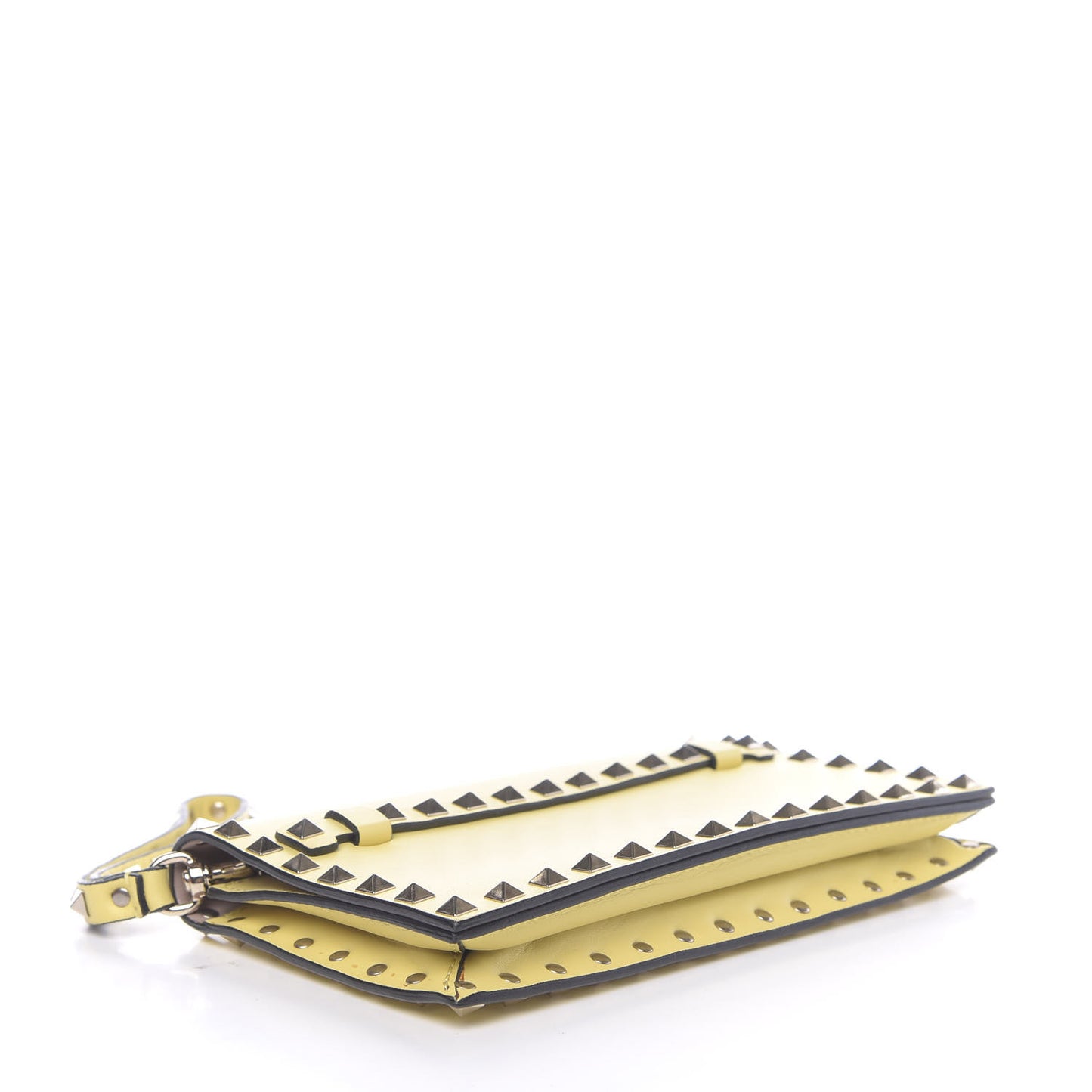Nappa Small Rockstud Wristlet Clutch Light Yellow