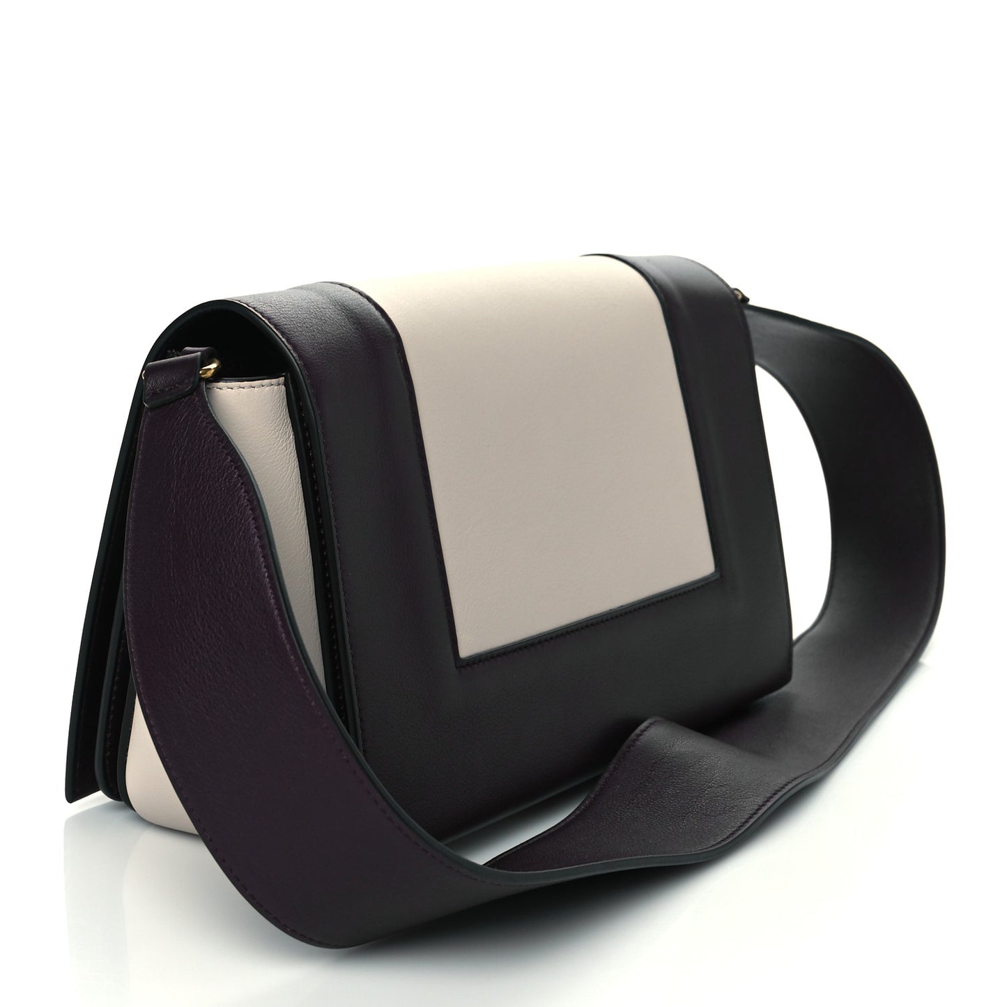 Shiny Smooth Calfskin Medium Frame Shoulder Bag Velvet Desert