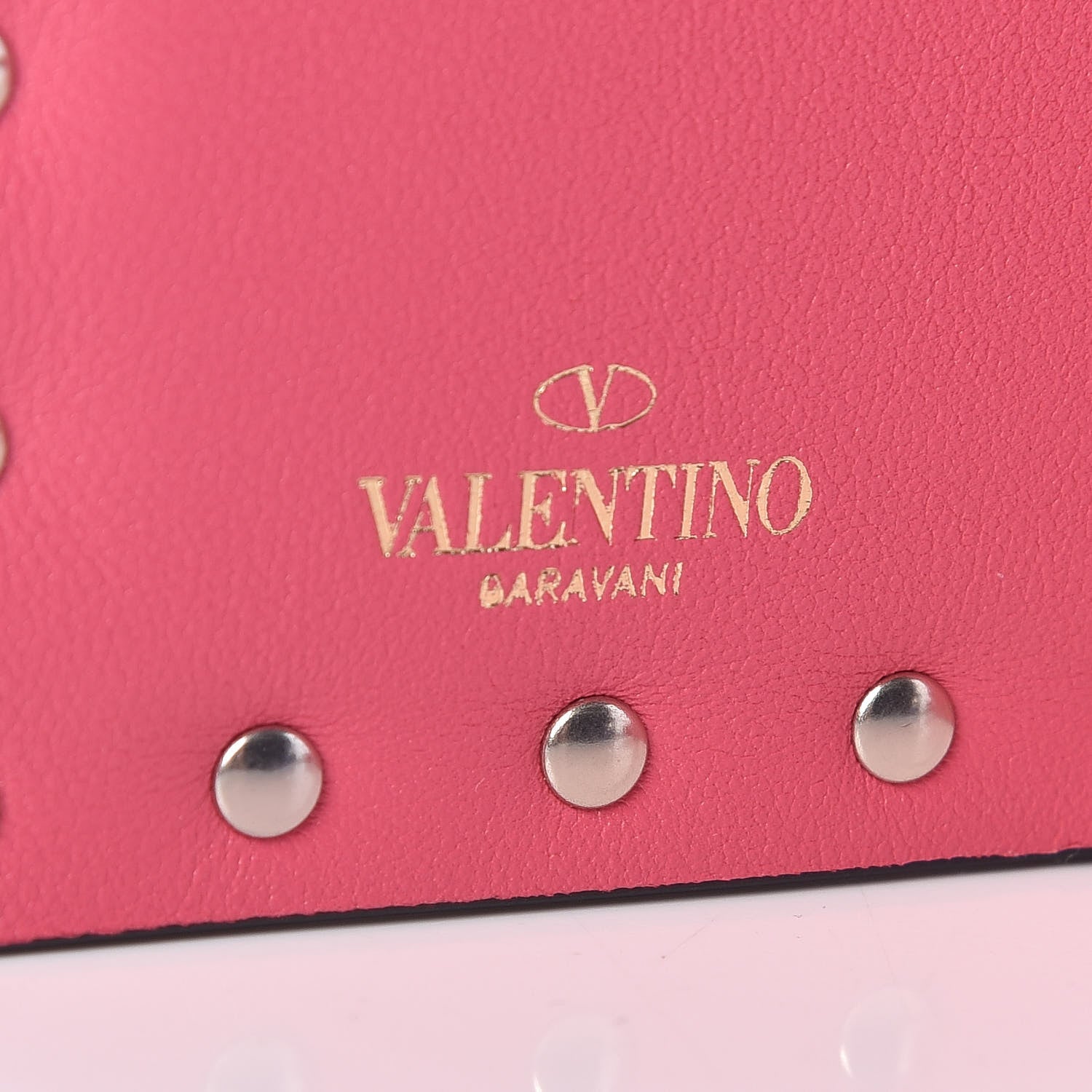 Valentino Garavani Vitello Rockstud Coin Case Card Holder Shadow Pink 6 of 8