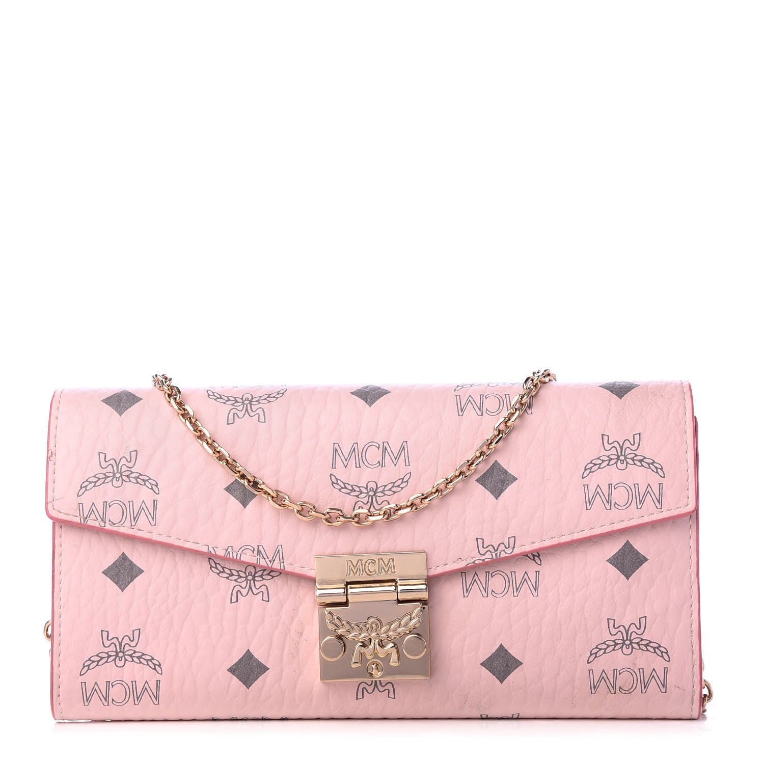 MCM Visetos Large Patricia Wallet On Chain Soft Pink 1 of 11