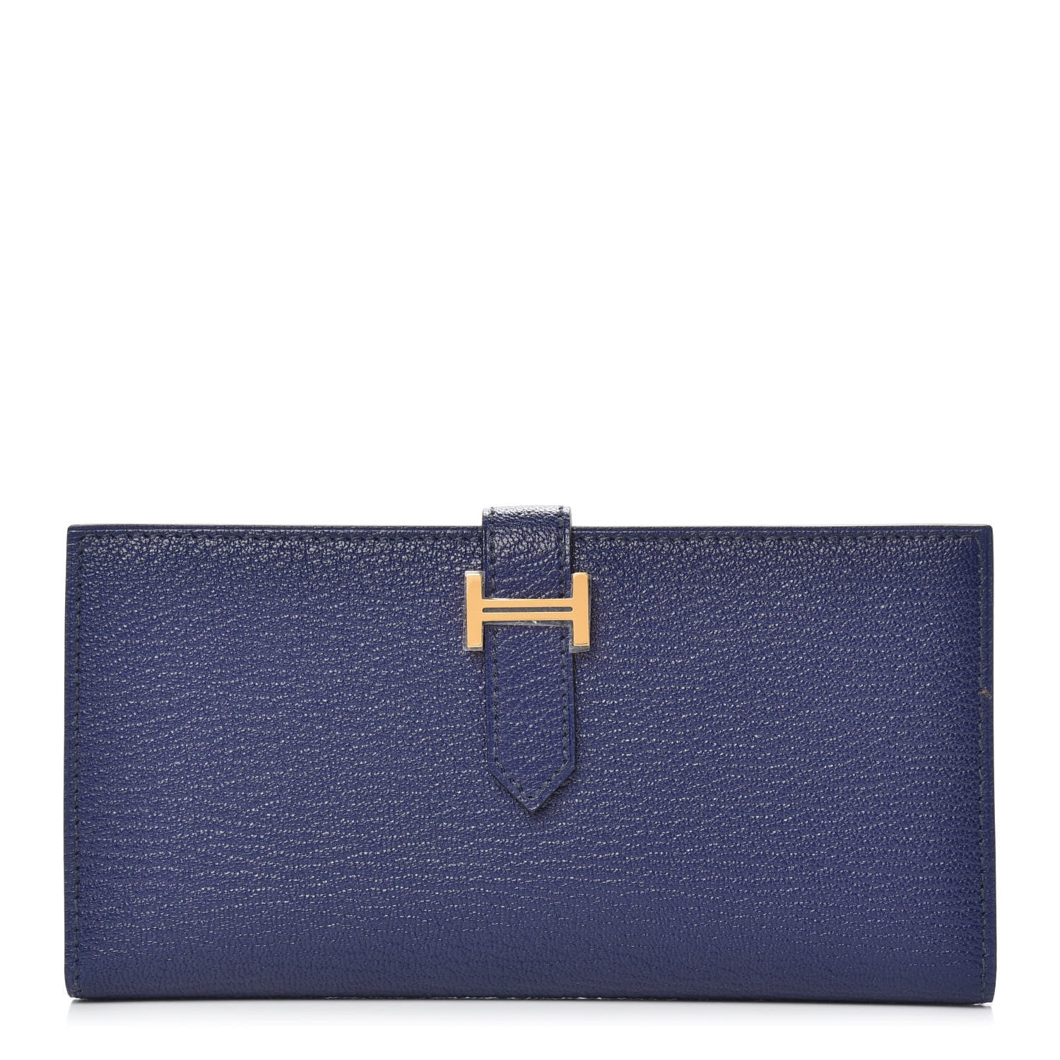 Hermes Chevre Mysore Bearn Gusset Wallet Bleu Encre 1 of 10