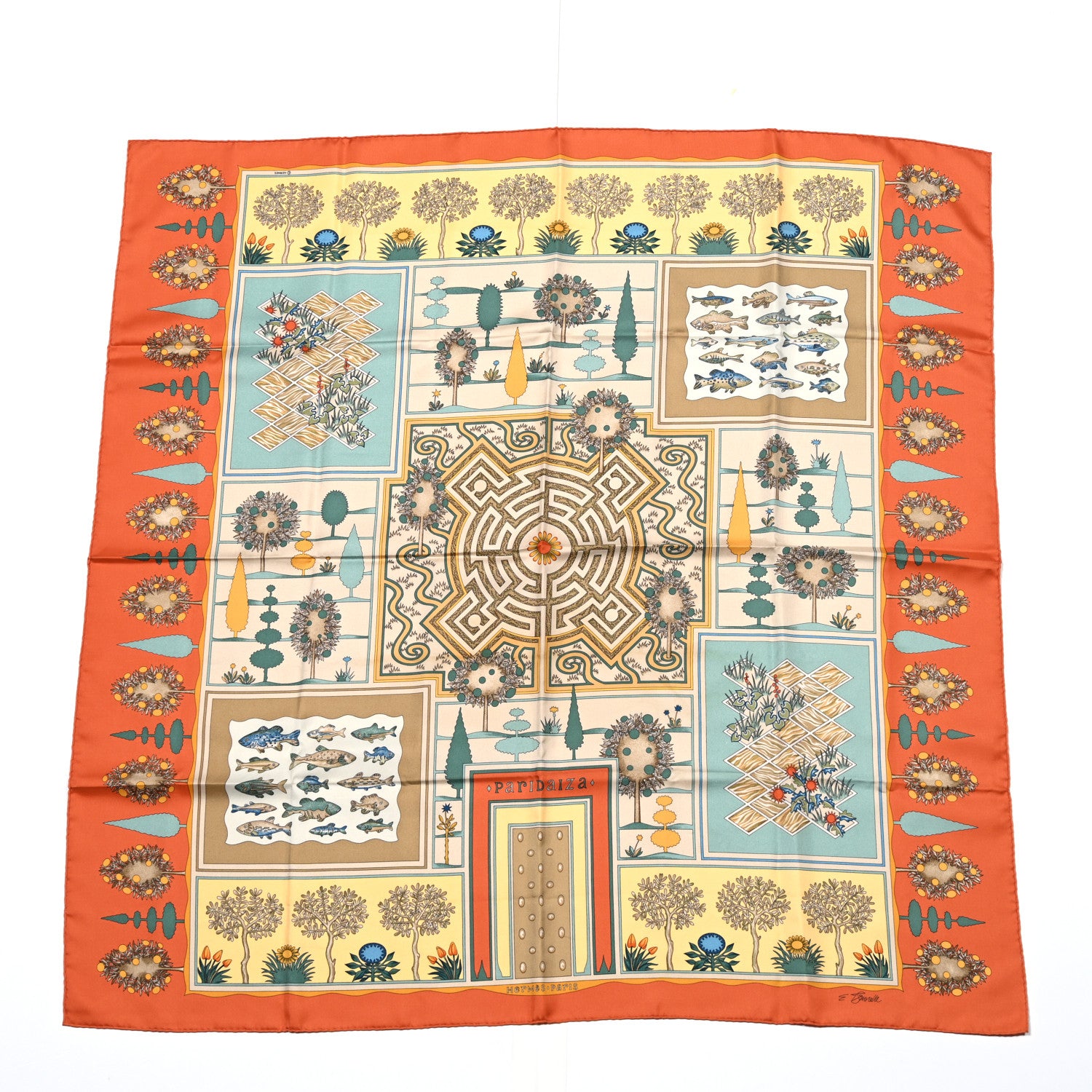 Hermes Silk PariDaiza Scarf 90 1 of 5