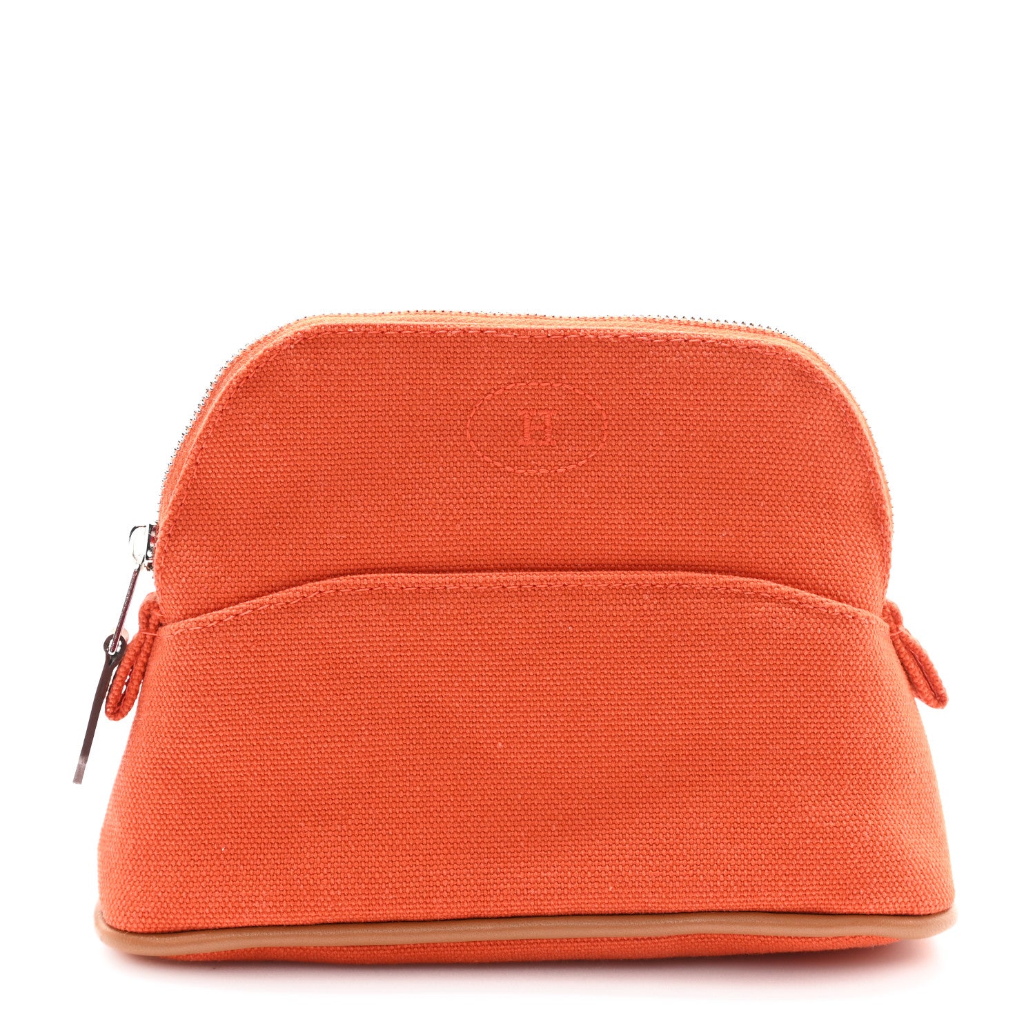 Hermes Cotton Canvas Mini Mini Bolide Travel Cosmetic Pouch Feu 1 of 6