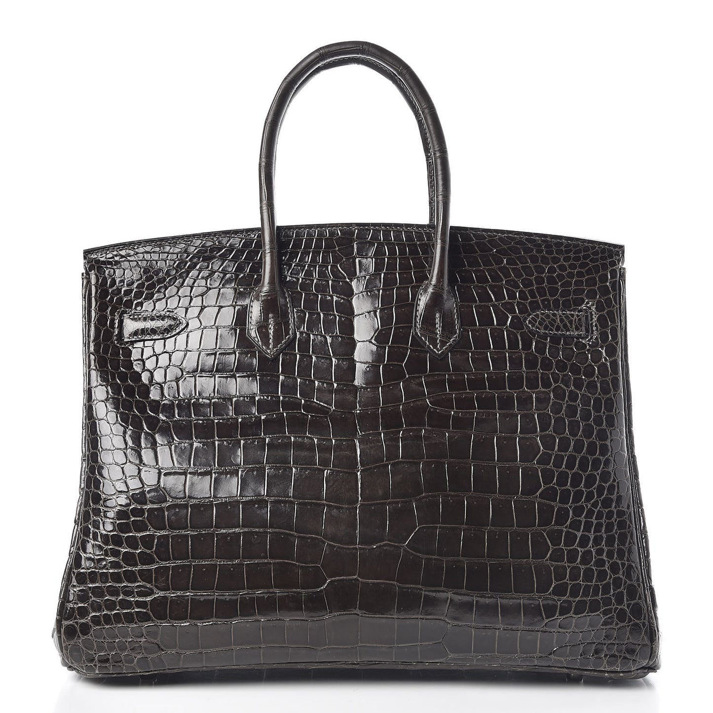 Shiny Porosus Crocodile Birkin 35 Graphite