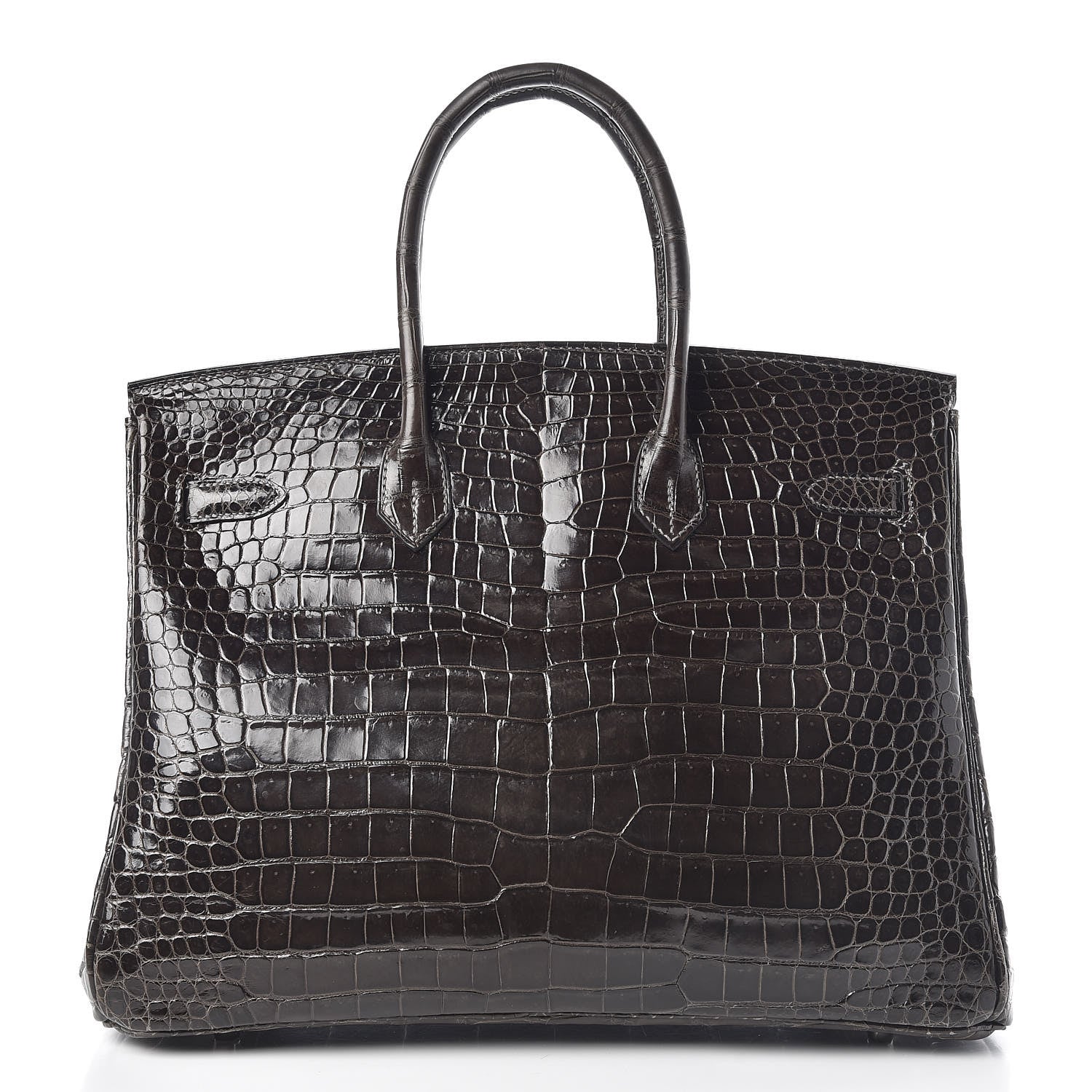 Hermes Shiny Porosus Crocodile Birkin 35 Graphite 25 of 38