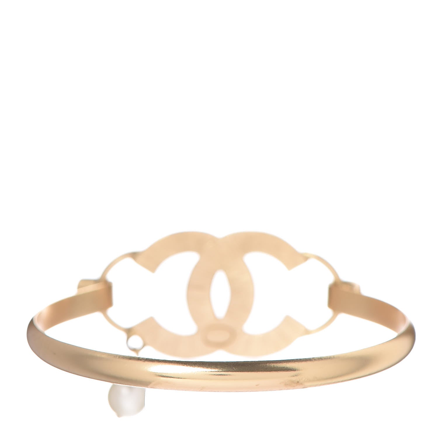 Chanel Pearl Crystal CC Bangle Gold 3 of 4