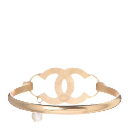 Chanel Pearl Crystal CC Bangle Gold 3 of 4