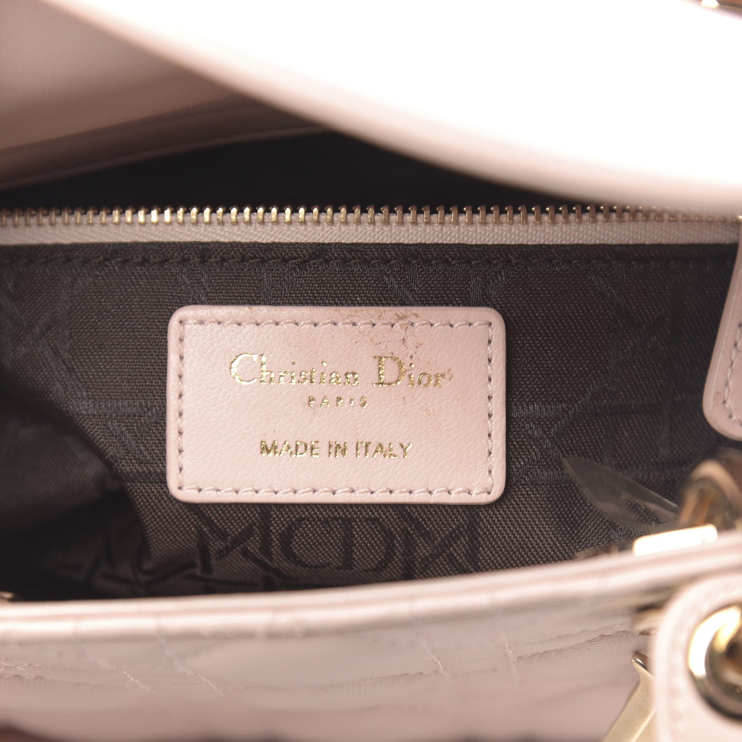 Lambskin Cannage Small Lucky Badges My Lady Dior Pink