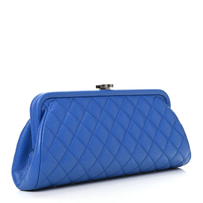 Chanel Caviar Quilted Timeless Clutch Blue 3 of 8