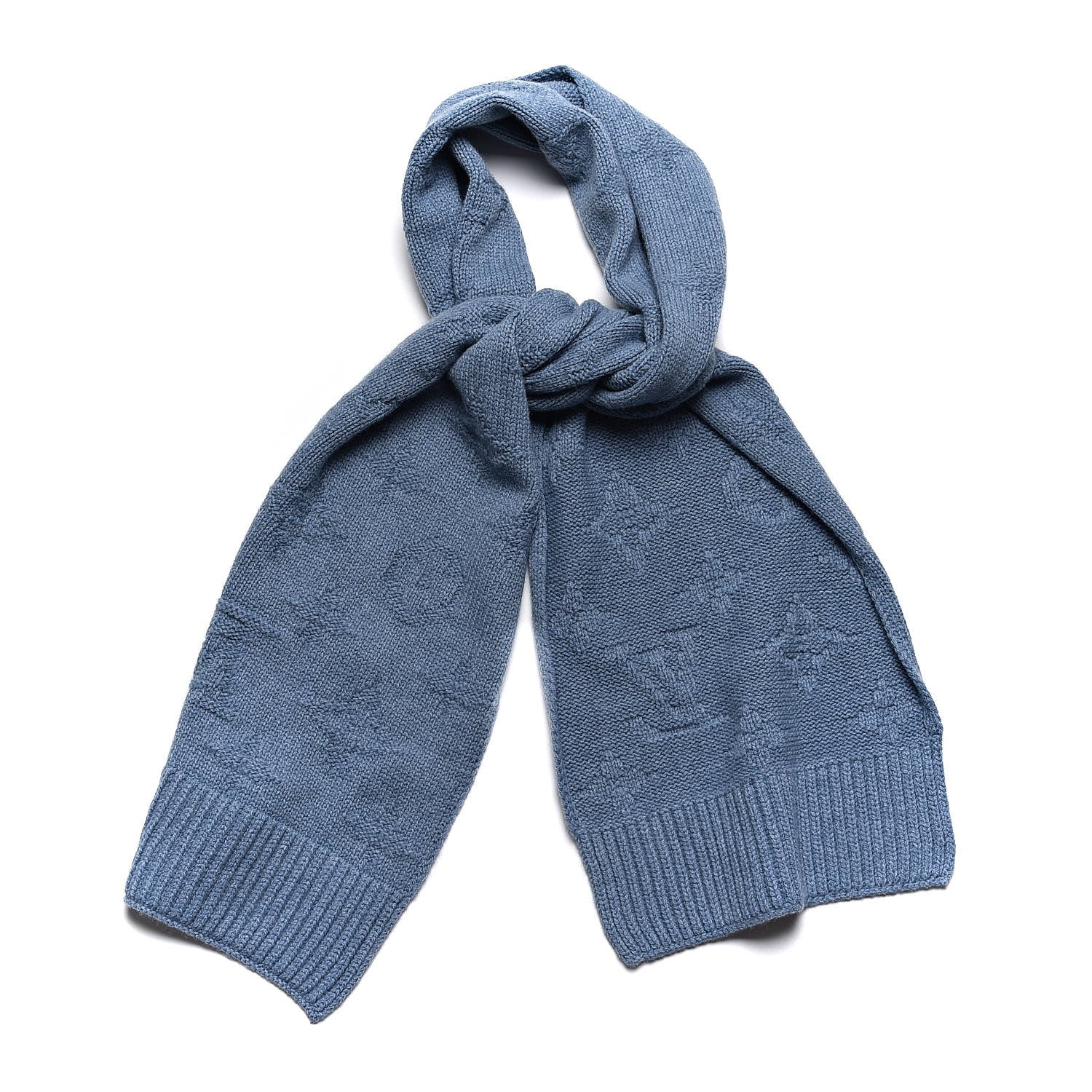 Louis Vuitton Cashmere Monogram Scarf Blue 1 of 4