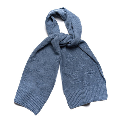 Louis Vuitton Cashmere Monogram Scarf Blue 1 of 4