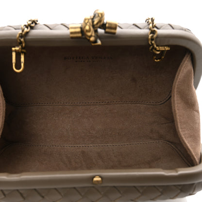 Bottega Veneta Nappa Intrecciato Chain Knot Clutch New Steel 5 of 6