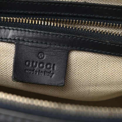 Gucci Monogram Selleria Calfskin Vintage Web Medium Boston Beige Blue 6 of 9