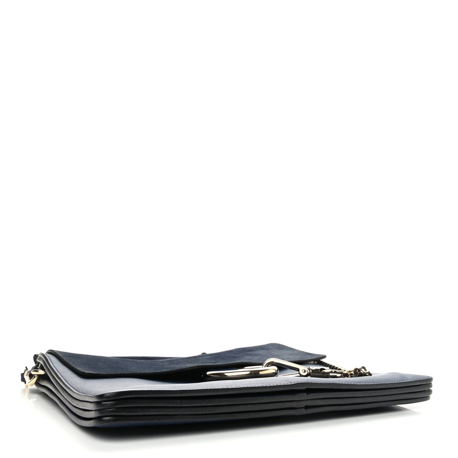 Chloe Suede Calfskin Medium Faye Shoulder Bag Silver Blue 4 of 10