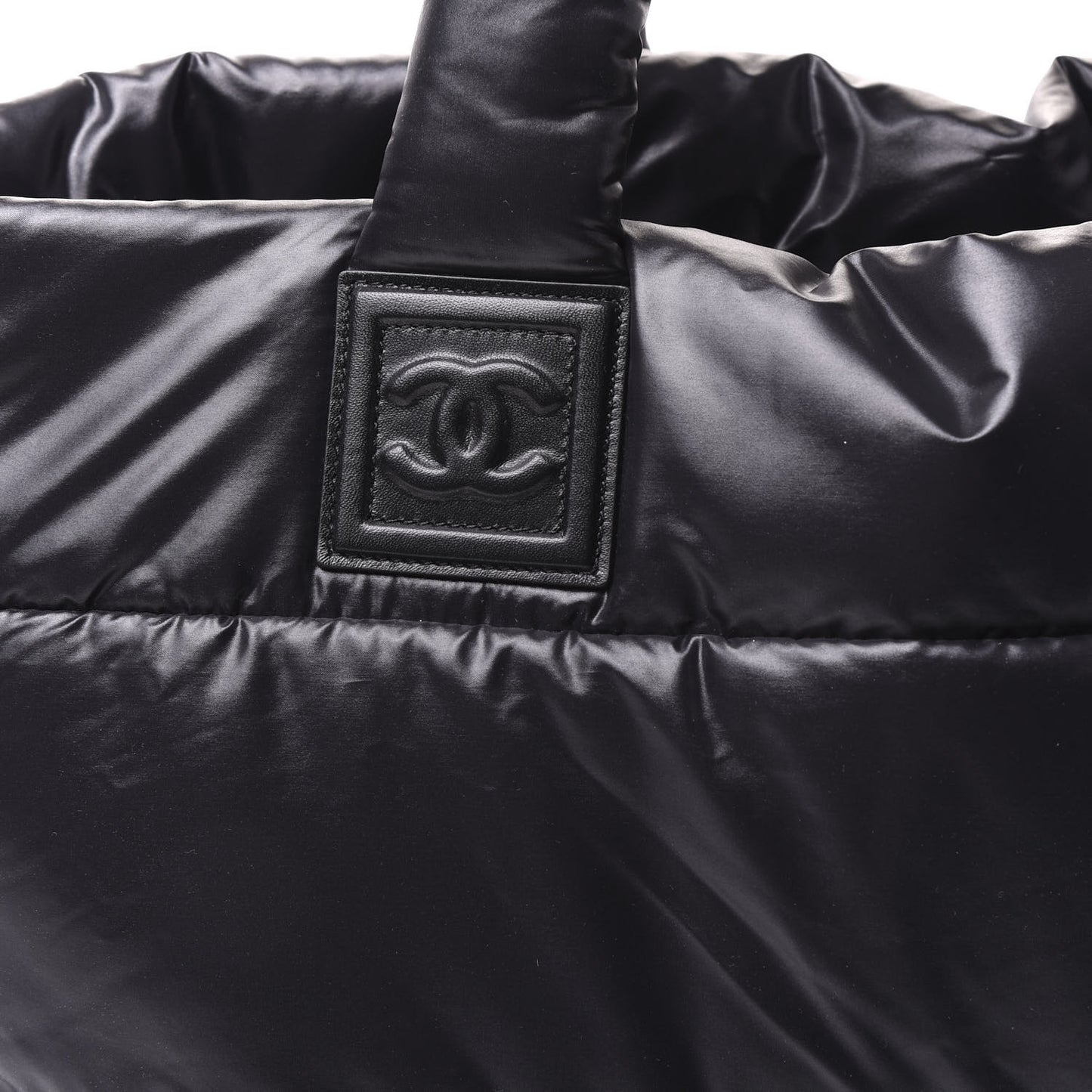 Nylon Quilted Coco Cocoon Reversible Tote Black