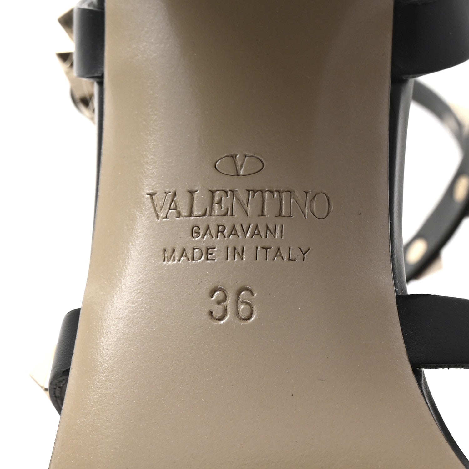 Valentino Garavani Calfskin Rockstud 60mm City Sandals 36 Black 7 of 9