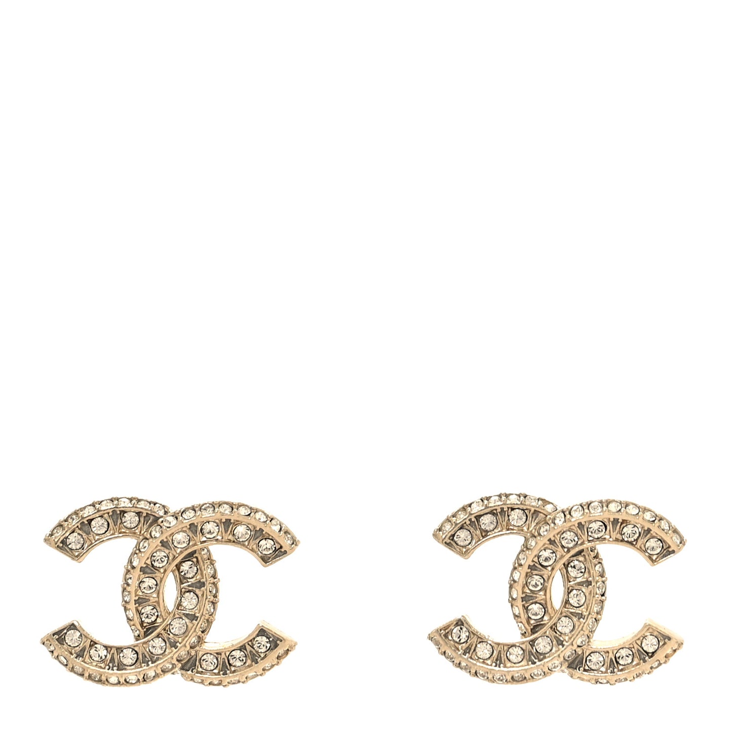 Crystal Timeless CC Earrings Light Gold