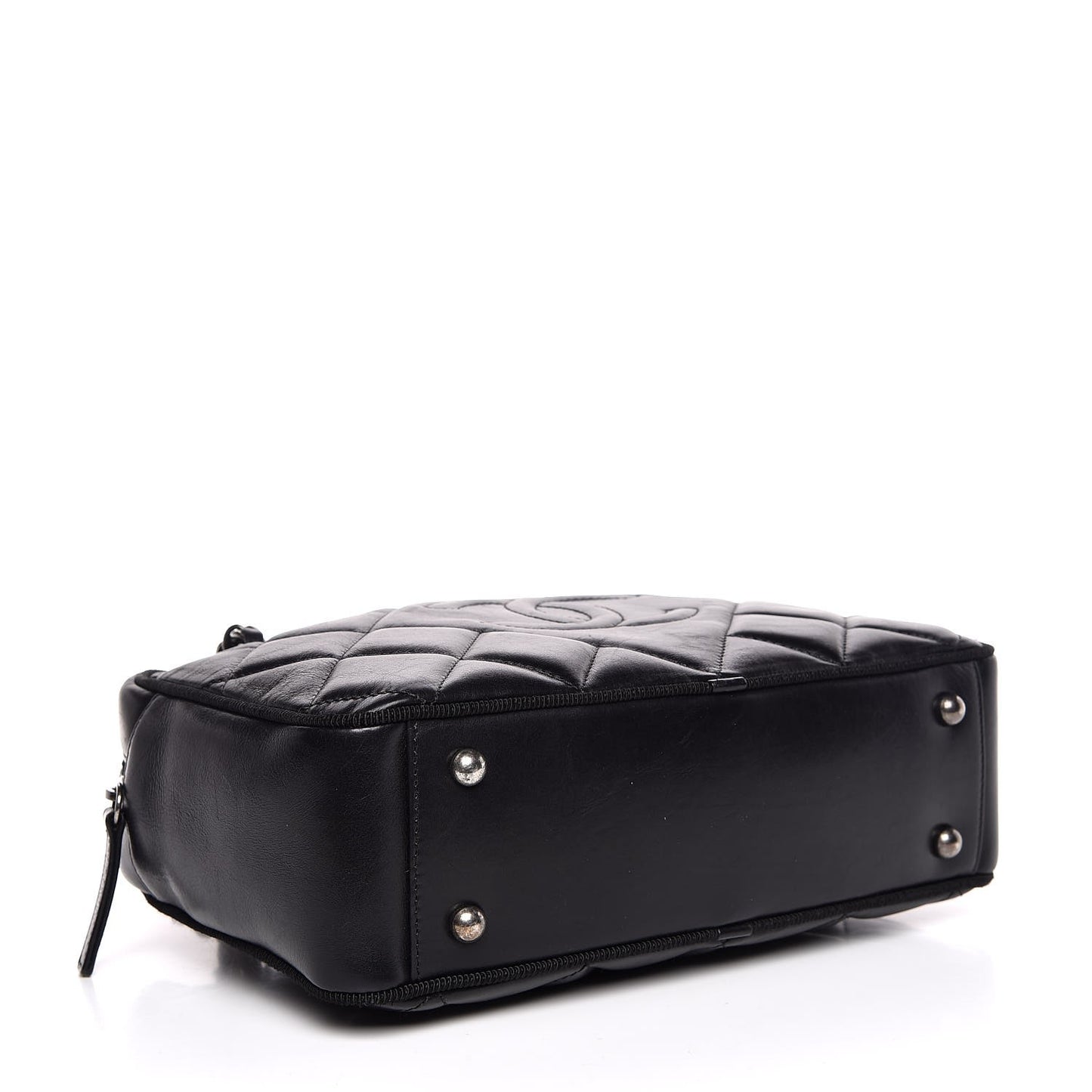 Calfskin Quilted Small Ballerine Camera Case Black