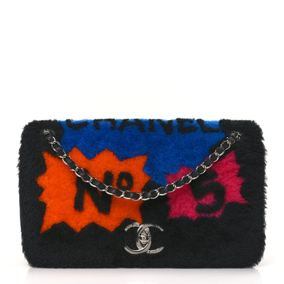 Chanel Shearling Lambskin Medium Chanel 100% Flap Black 1 of 9