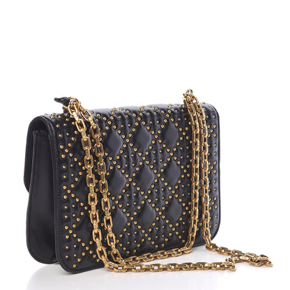 Christian Dior Lambskin Cannage Studded Large Dioraddict Flap Bag Black 3 of 9
