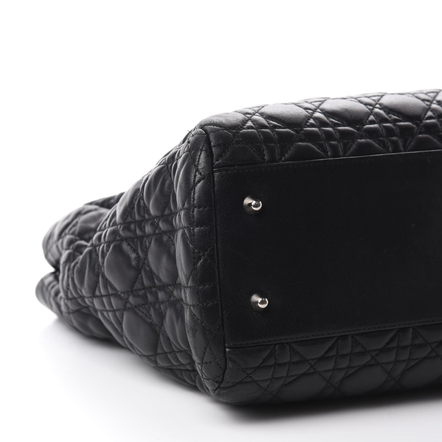 Lambskin Cannage Large Dior Soft Shopping Tote Black
