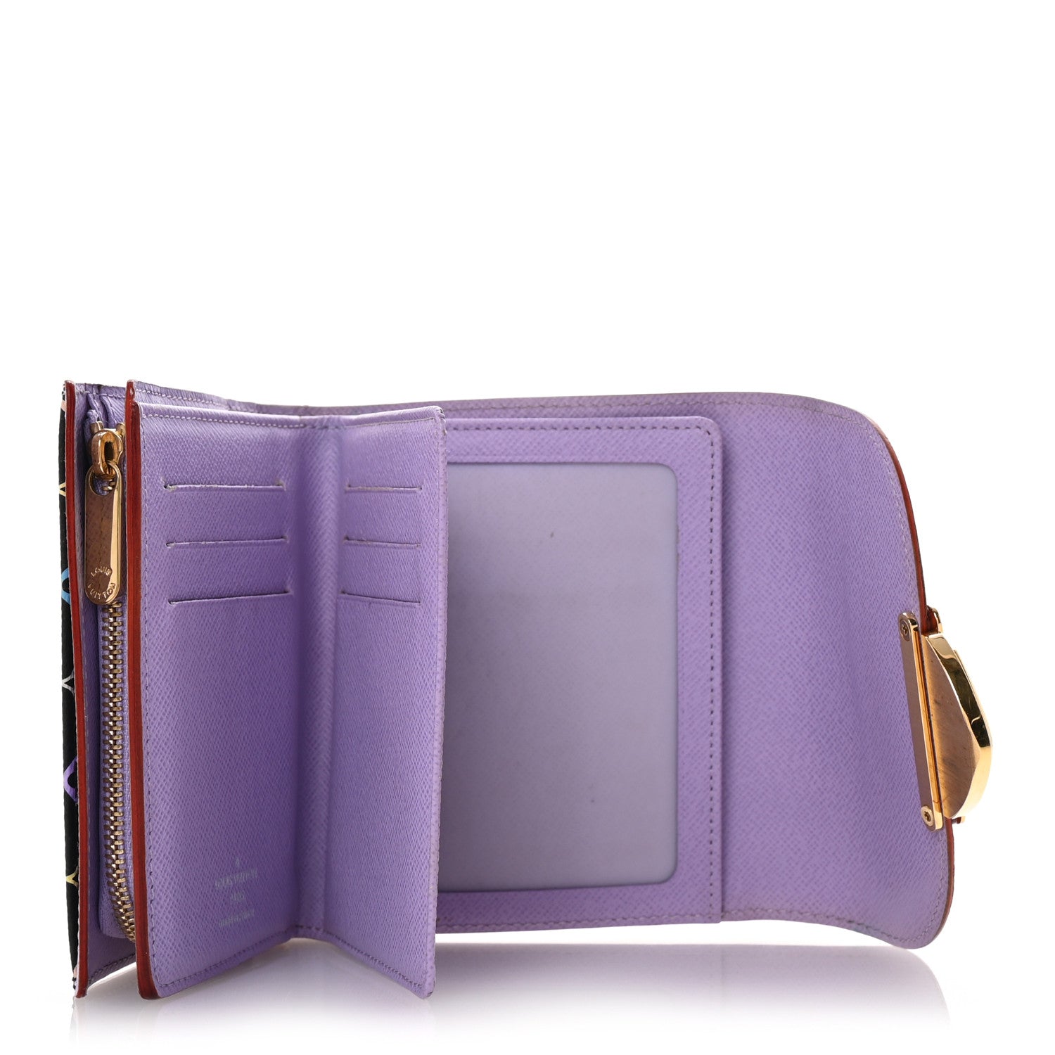 Louis Vuitton Monogram Multicolor Joey Wallet Black Violet 5 of 15