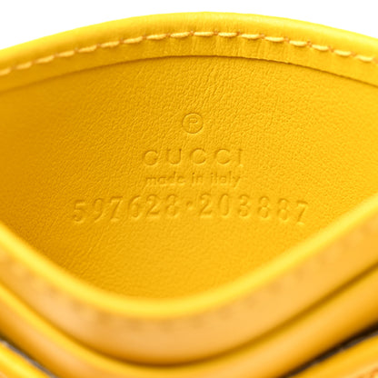 Gucci Calfskin G Rhombus Quilted Card Holder Straw Yellow 6 of 7