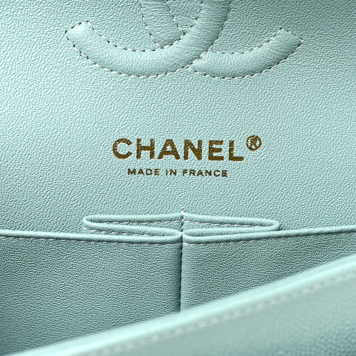 Chanel Caviar Quilted Small Double Flap Light Blue 6 of 10