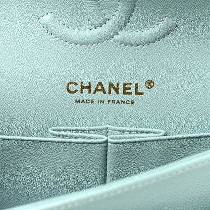 Chanel Caviar Quilted Small Double Flap Light Blue 6 of 10