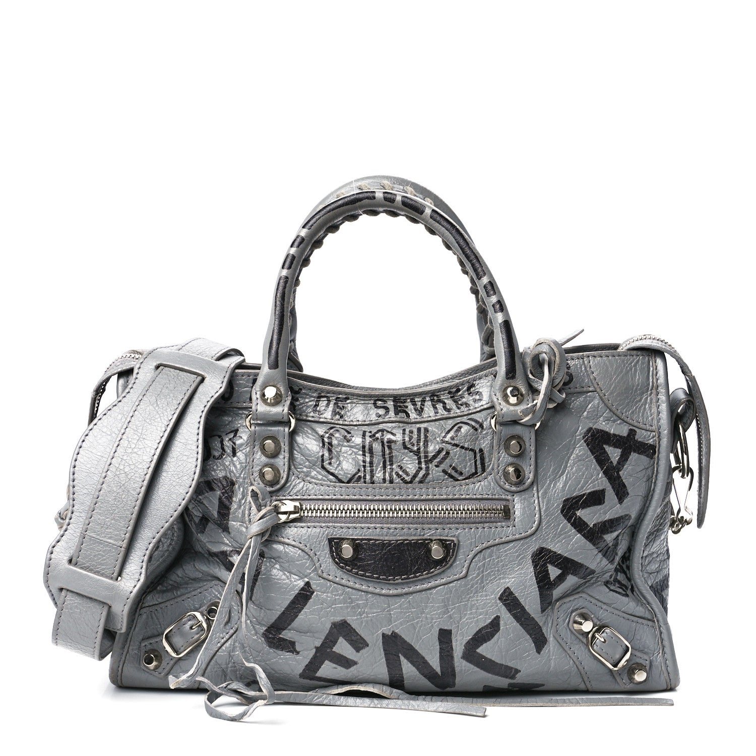 Balenciaga Agneau Arena Graffiti All Over Classic Silver Hardware