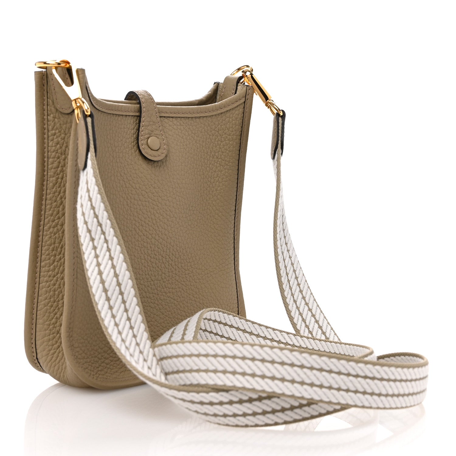 Hermes Taurillon Clemence Sangle Evelyne TPM Beige Marfa 3 of 9