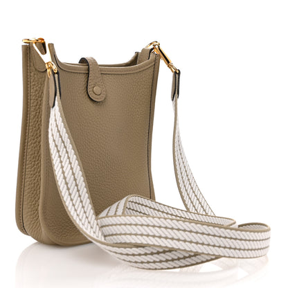 Hermes Taurillon Clemence Sangle Evelyne TPM Beige Marfa 3 of 9
