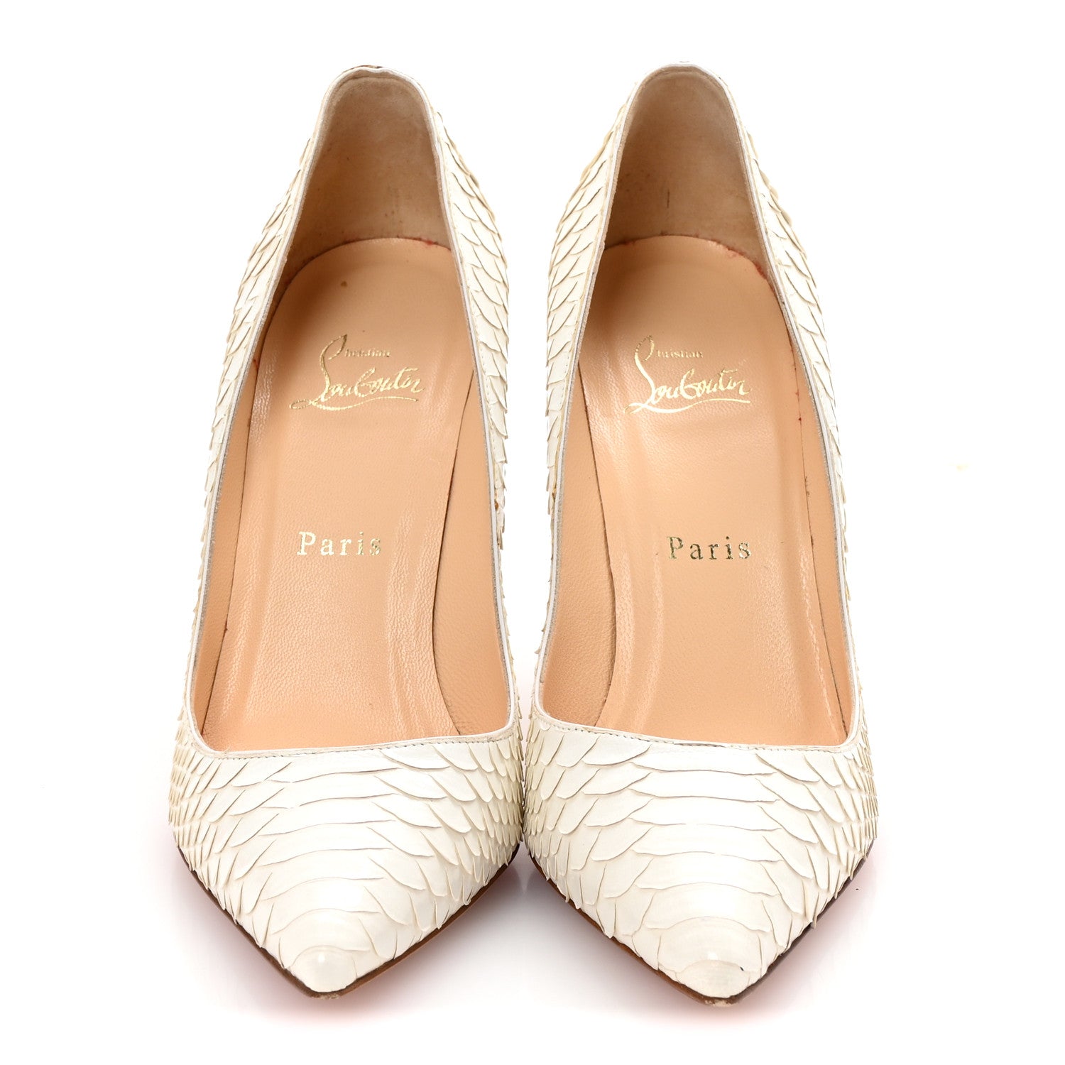 Christian Louboutin Snakeskin Crystal Lame So Kate 120 Pumps 38 White 3 of 8
