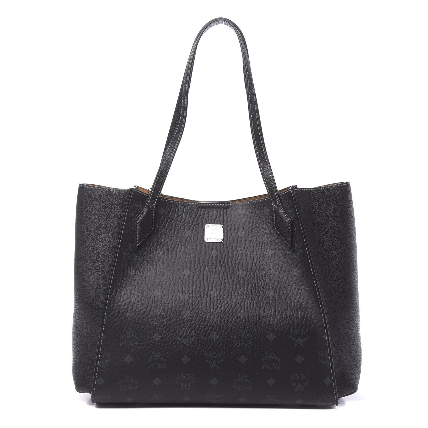 MCM Visetos Medium Yris Shopper Tote Black 1 of 9