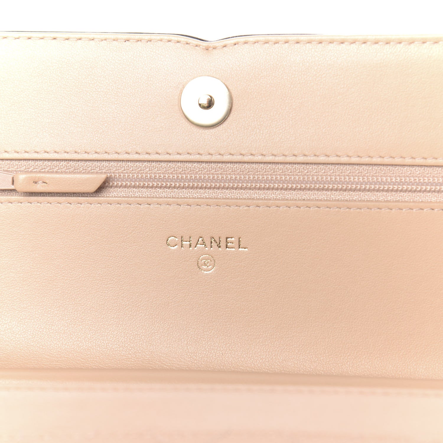 Chanel Caviar Quilted CC Filigree Wallet On Chain WOC Beige Black 6 of 12