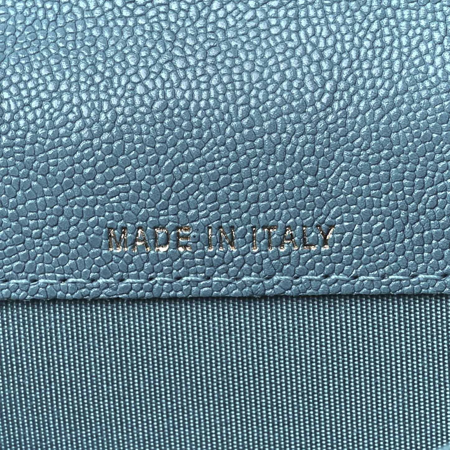 Caviar Quilted Boy Flap Card Holder Light Blue