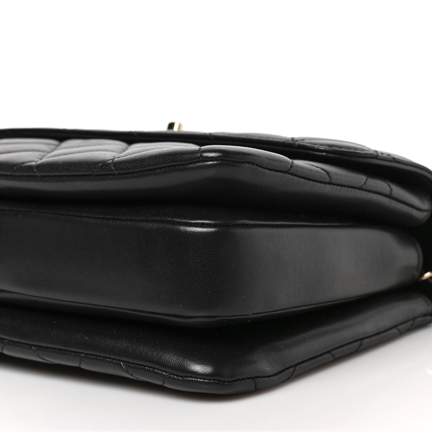 Lambskin Quilted Small Trendy CC Dual Handle Flap Bag Black