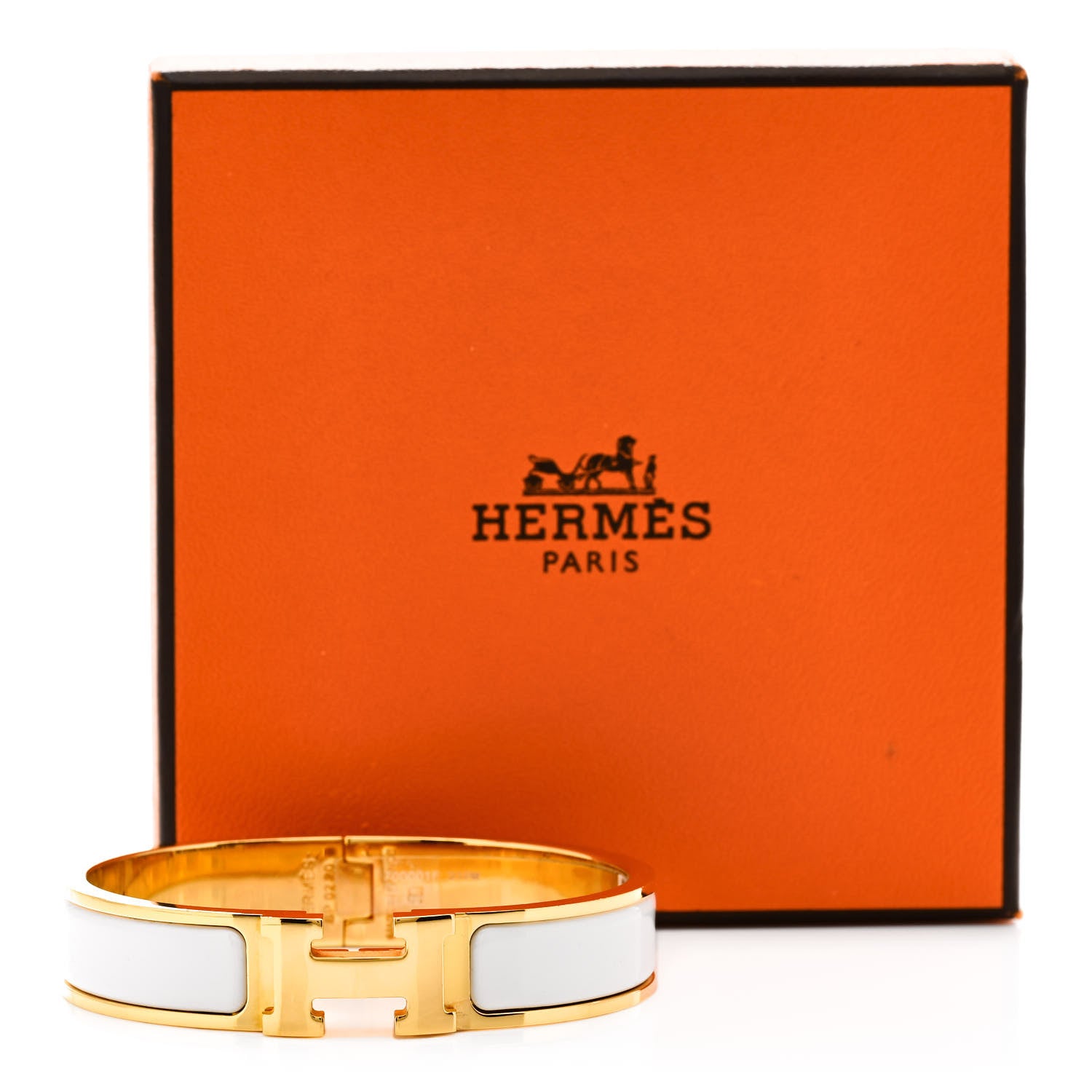 Hermes Enamel Narrow Clic Clac H Bracelet PM White 5 of 5