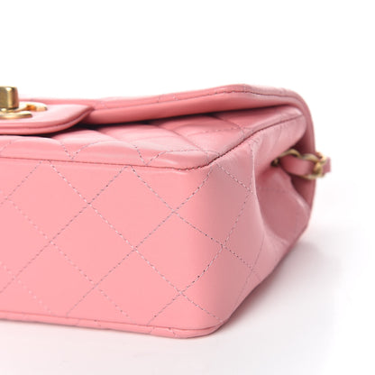 Chanel Lambskin Quilted Mini Rectangular Flap Pink 7 of 11