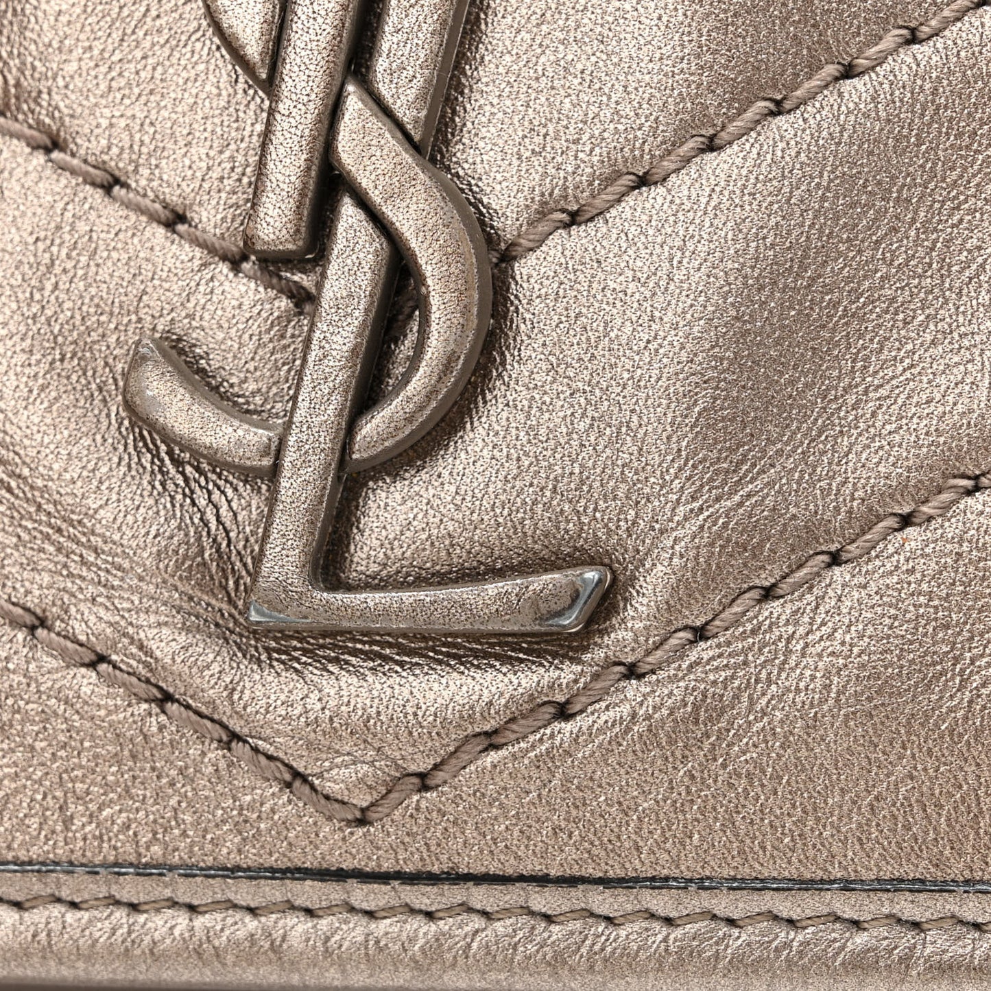 Metallic Calfskin Matelasse Monogram Niki Chain Wallet Platinum